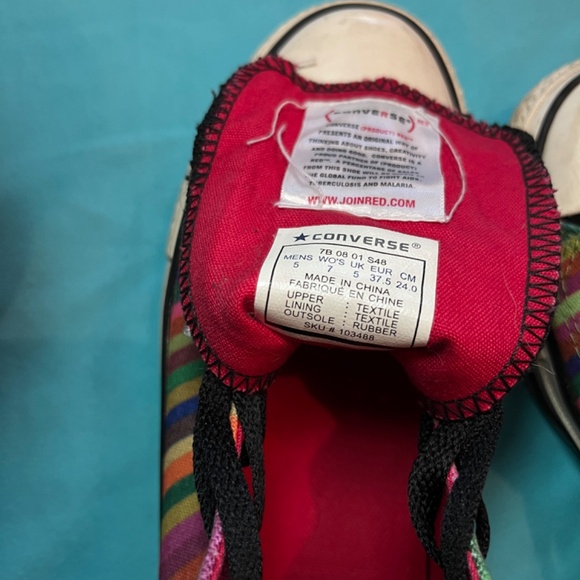 🌈 W7 Multi-color Converse hi-top (RED) Scott Pratt - Picture 2 of 12